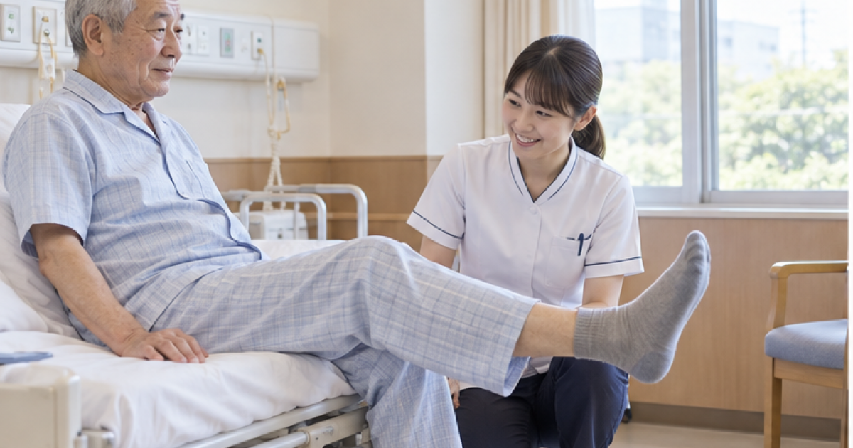高齢者が医療者と症状記録を見ながら活動量を相談する