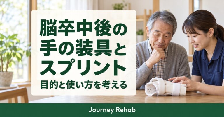 脳卒中後の手の装具とスプリントの目的と使い方を考える記事サムネイル