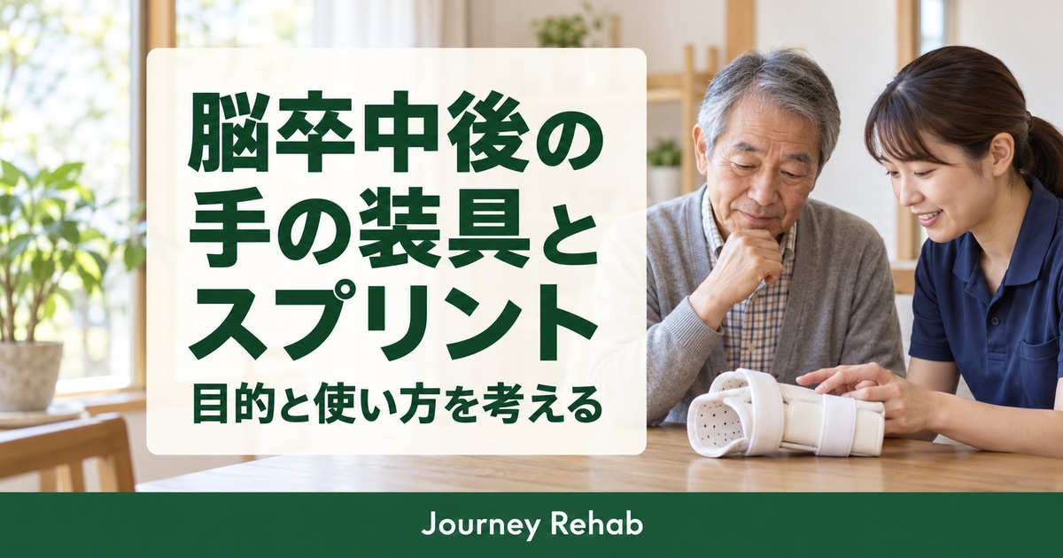 脳卒中後の手の装具とスプリントの目的と使い方を考える記事サムネイル