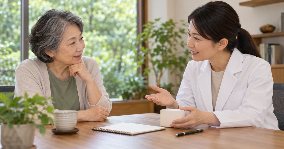 薬について医療者に相談する女性のイメージ