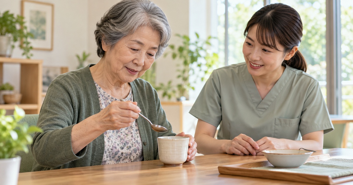 生活で行いたい動作を支援者と相談する女性のイメージ