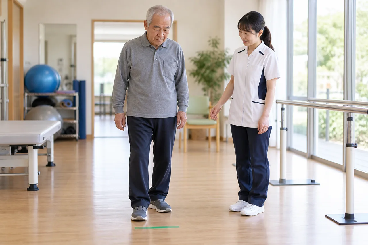 歩行前に最初の一歩をイメージするパーキンソン病の高齢者