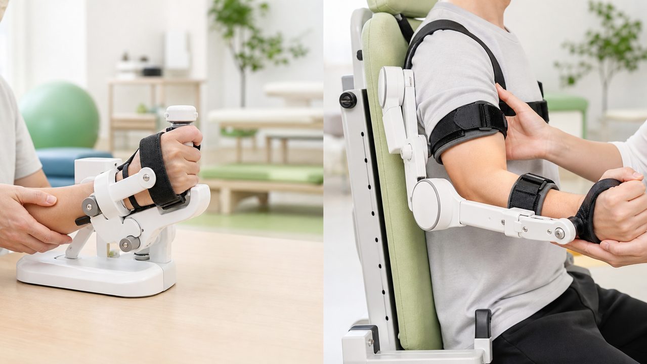 上肢ロボット機器の種類を説明するイメージ